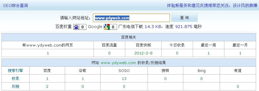 南京网站建设(http://www.ydyweb.com/)在各个搜索引擎最近收录量